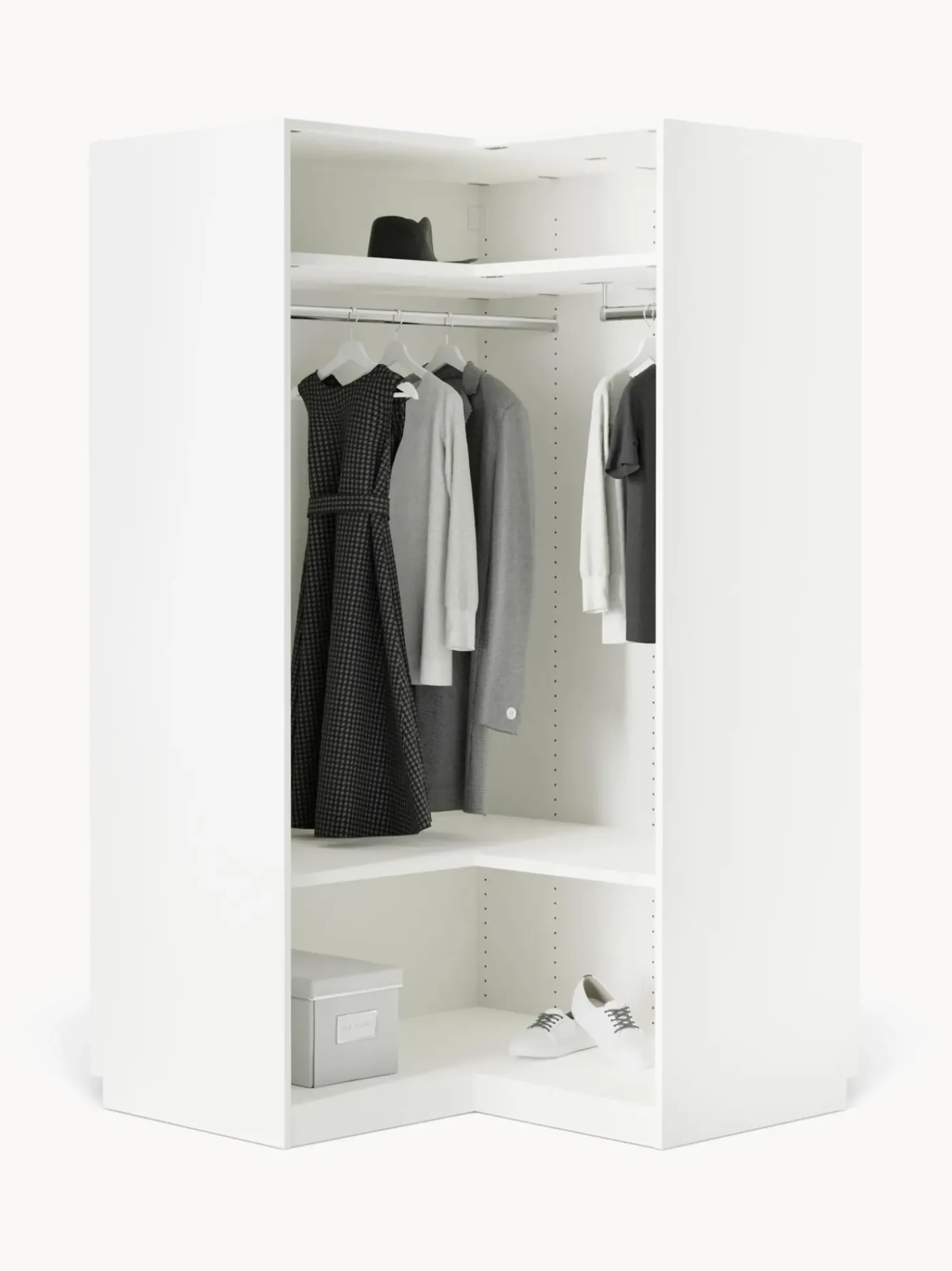 Armadio Angolare Componibile Simone, Larg. 115 Cm, Diverse Varianti