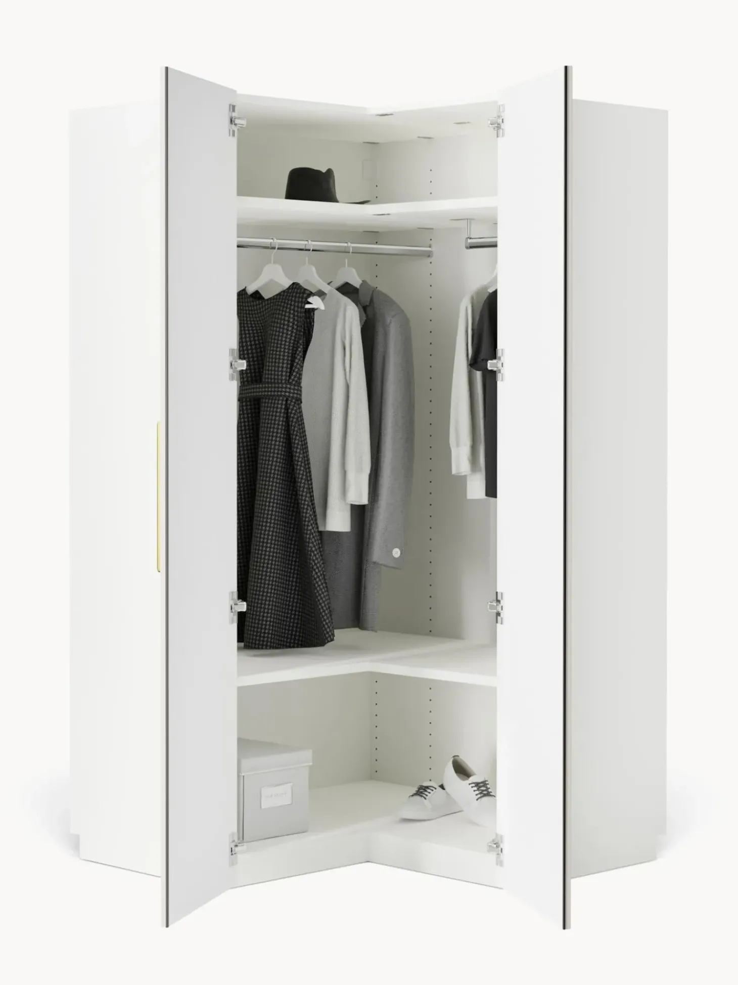 Armadio Angolare Componibile Simone, Larg. 115 Cm, Diverse Varianti