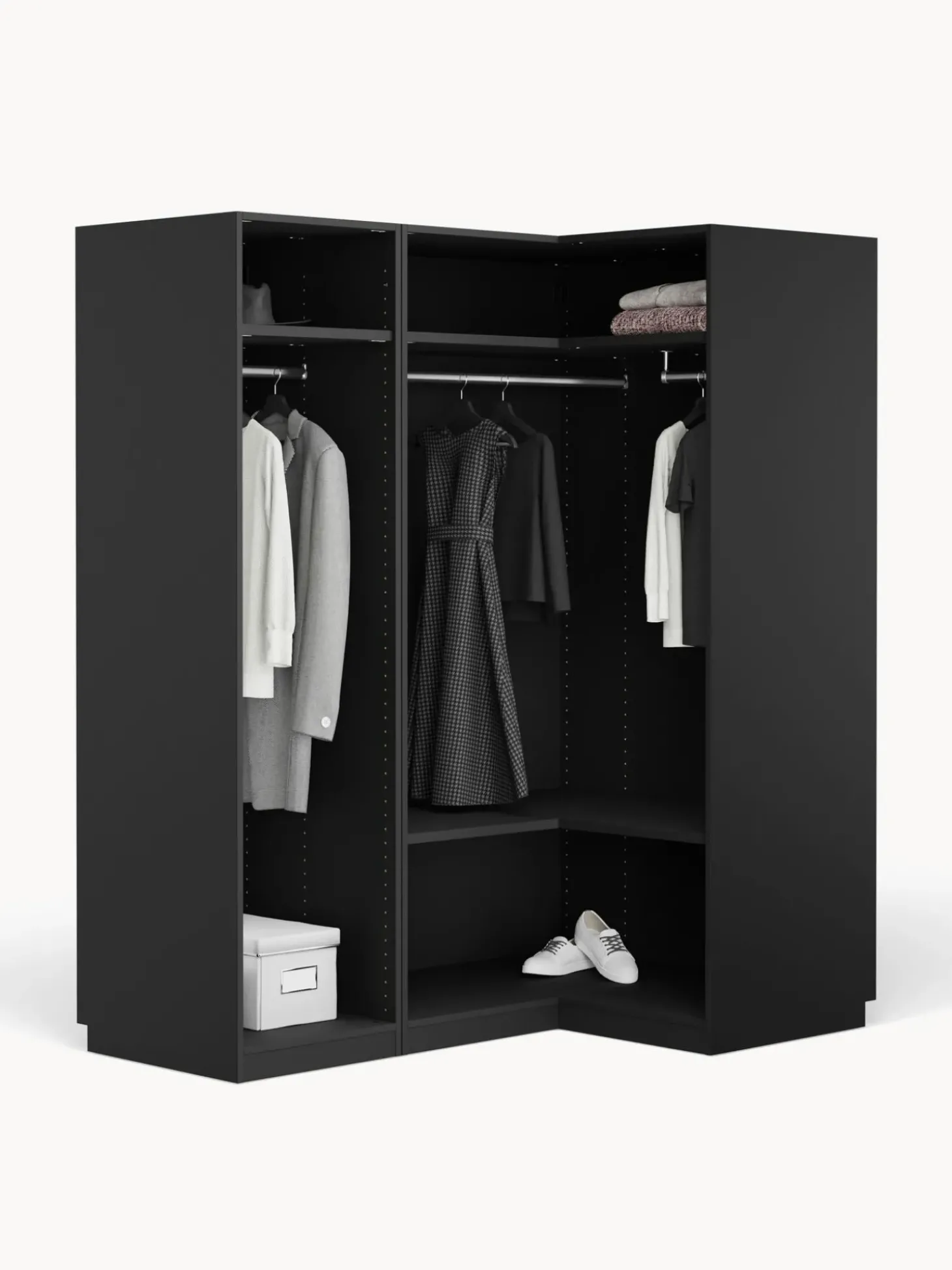 Armadio Angolare Componibile Simone, Larg. 165 Cm, Diverse Varianti