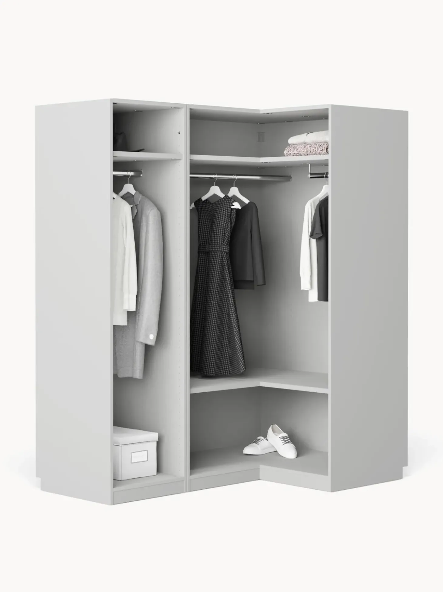 Armadio Angolare Componibile Simone, Larg. 165 Cm, Diverse Varianti