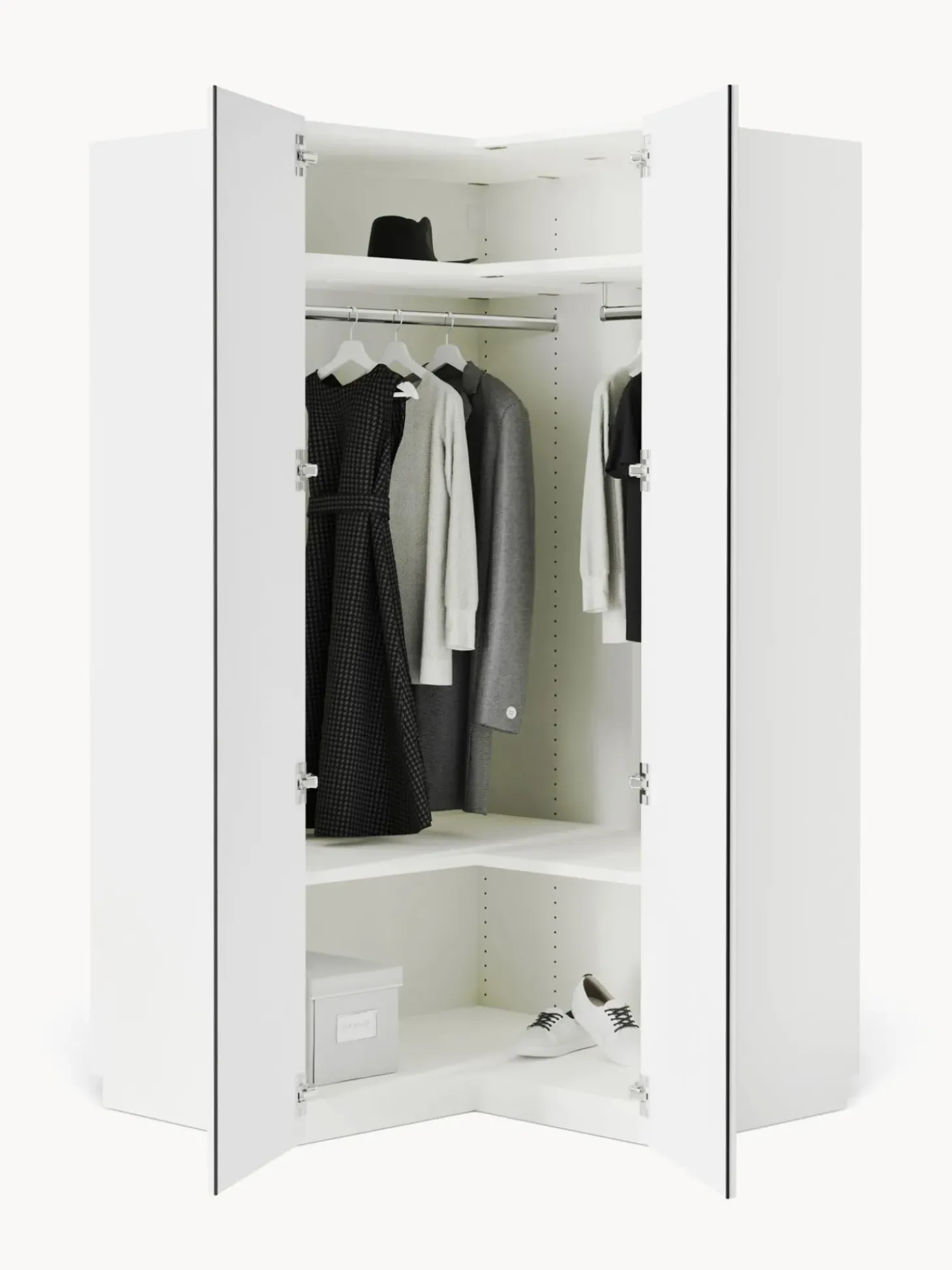 Armadio Angolare Componibile Charlotte, Larg. 115 Cm, Diverse Varianti