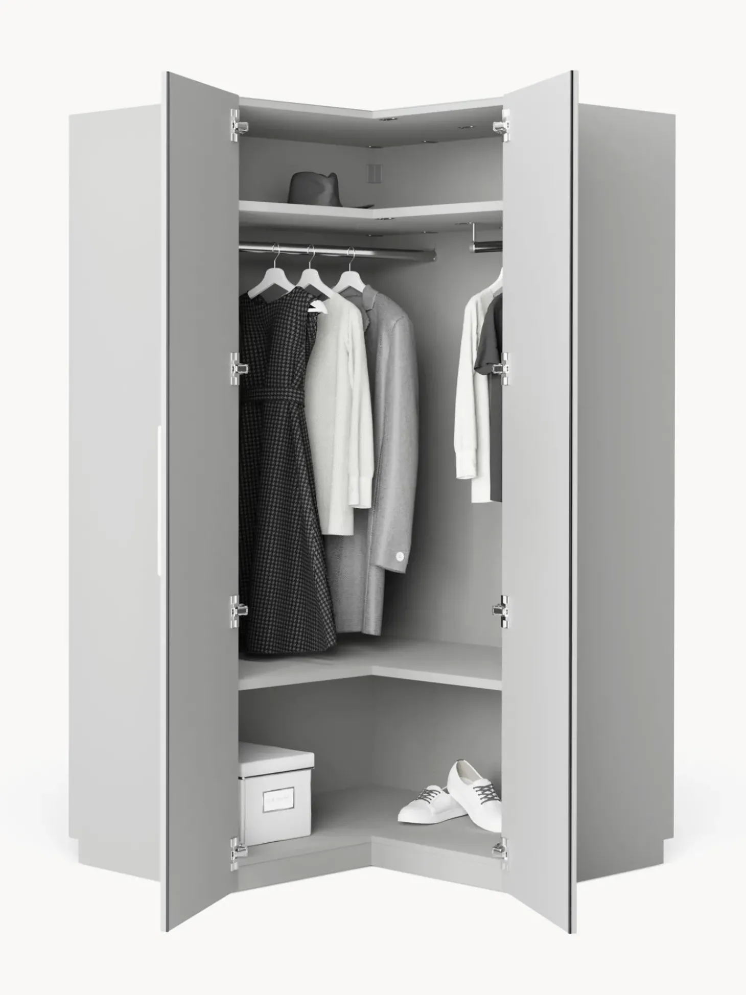 Armadio Angolare Componibile Simone, Larg. 115 Cm, Diverse Varianti