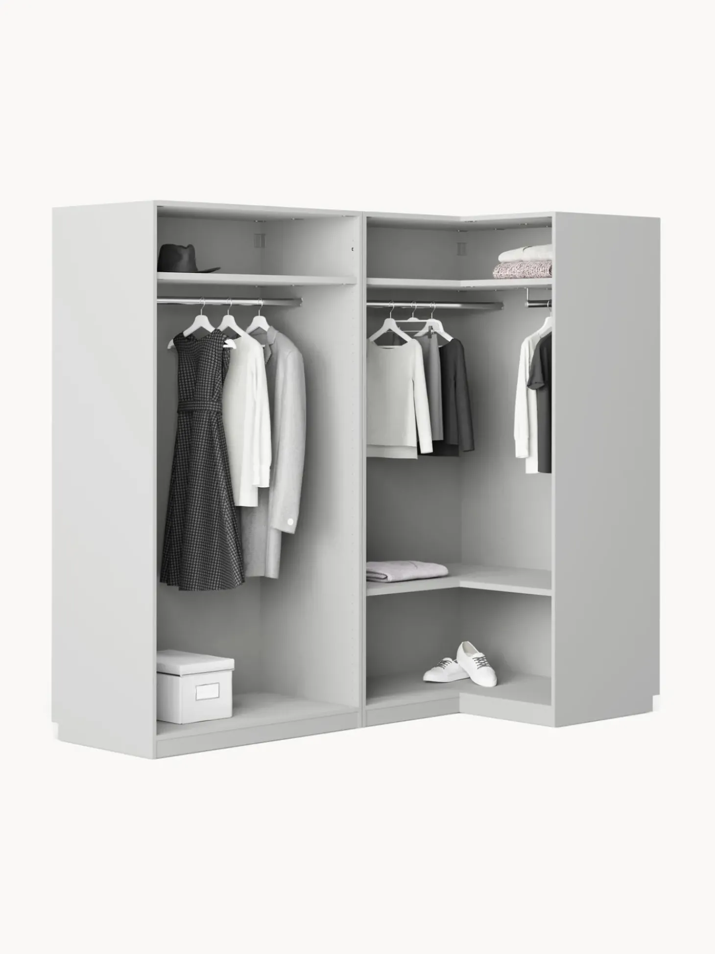 Armadio Angolare Componibile Simone, Larg. 215 Cm, Diverse Varianti