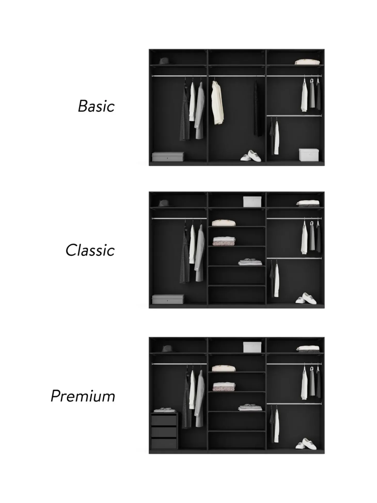 Armadio Componibile Ad Ante Battenti Leon, Larg. 300 Cm, In Diverse Varianti