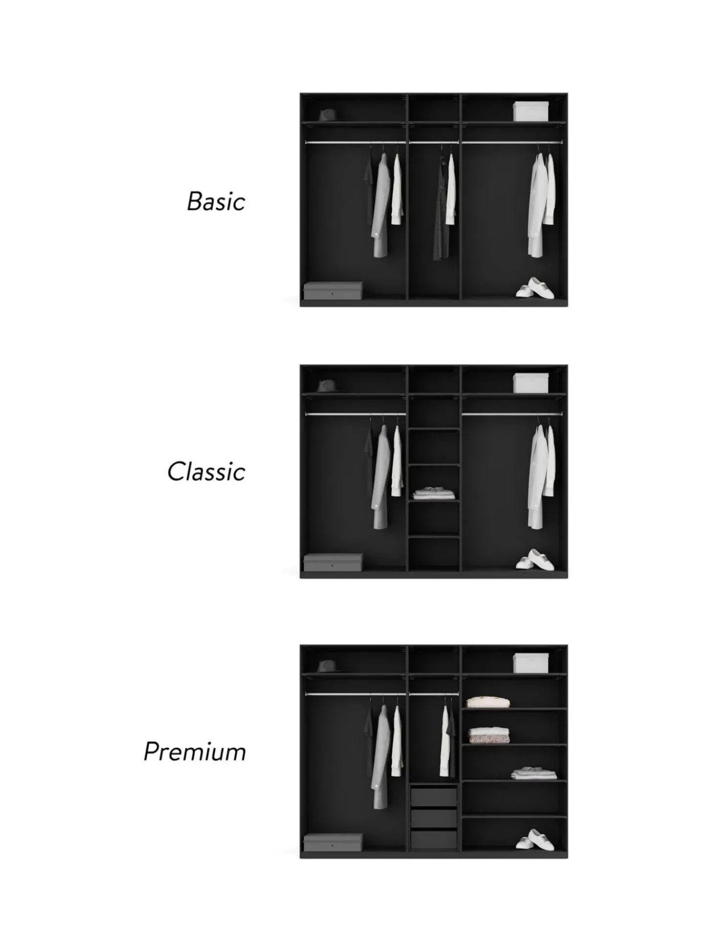 Armadio Componibile Ad Ante Battenti Leon, Larg. 250 Cm, In Diverse Varianti