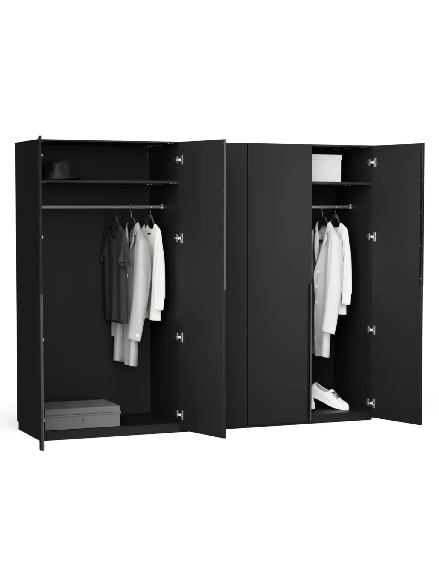 Armadio Componibile Ad Ante Battenti Leon, Larg. 250 Cm, In Diverse Varianti