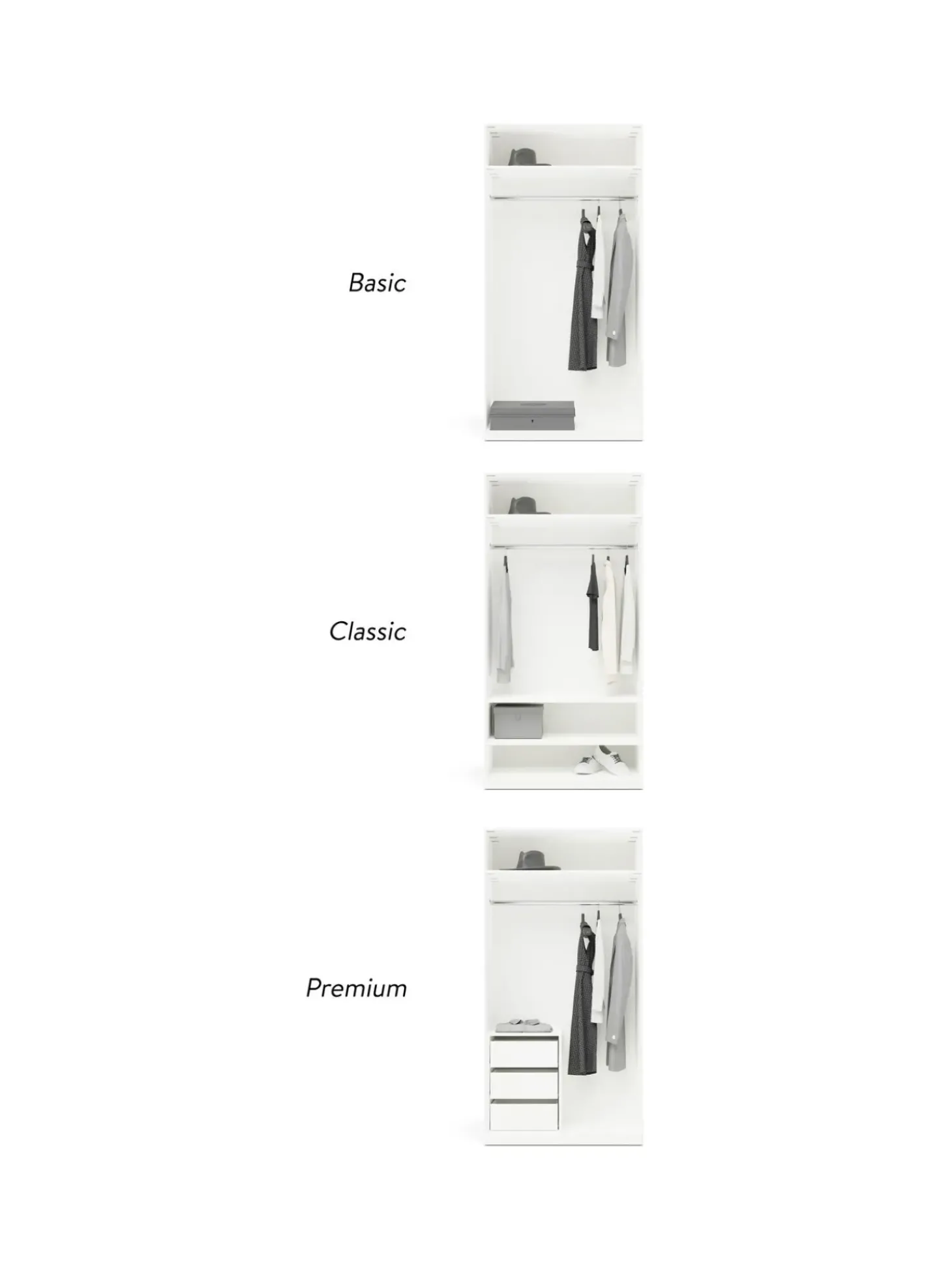 Armadio Componibile Ad Ante Girevoli Leon, Larg. 100 Cm, Diverse Varianti