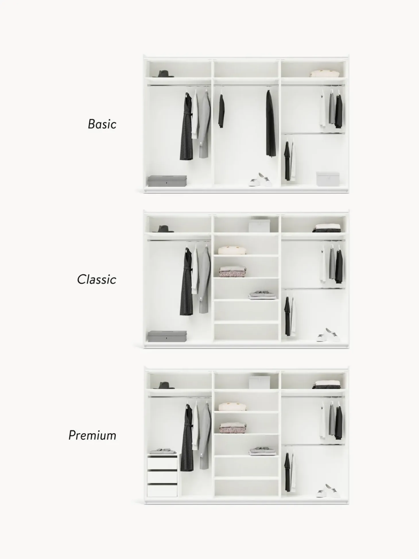 Armadio Componibile Ad Ante Battenti Leon, Larg. 300 Cm, Diverse Varianti