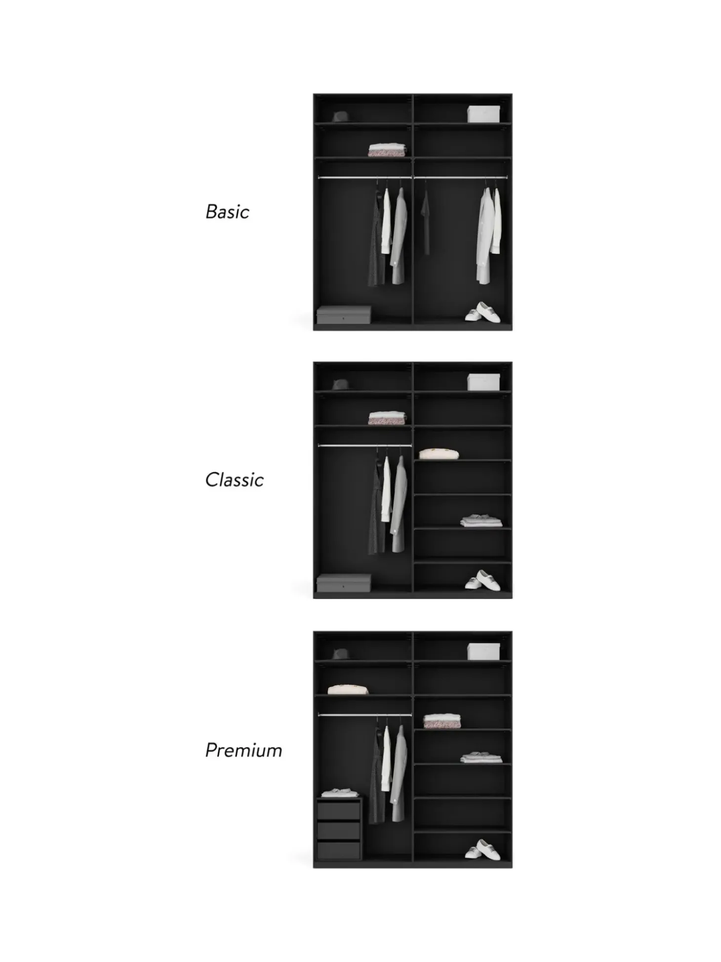 Armadio Componibile Ad Ante Battenti Leon, Larg. 200 Cm, In Diverse Varianti