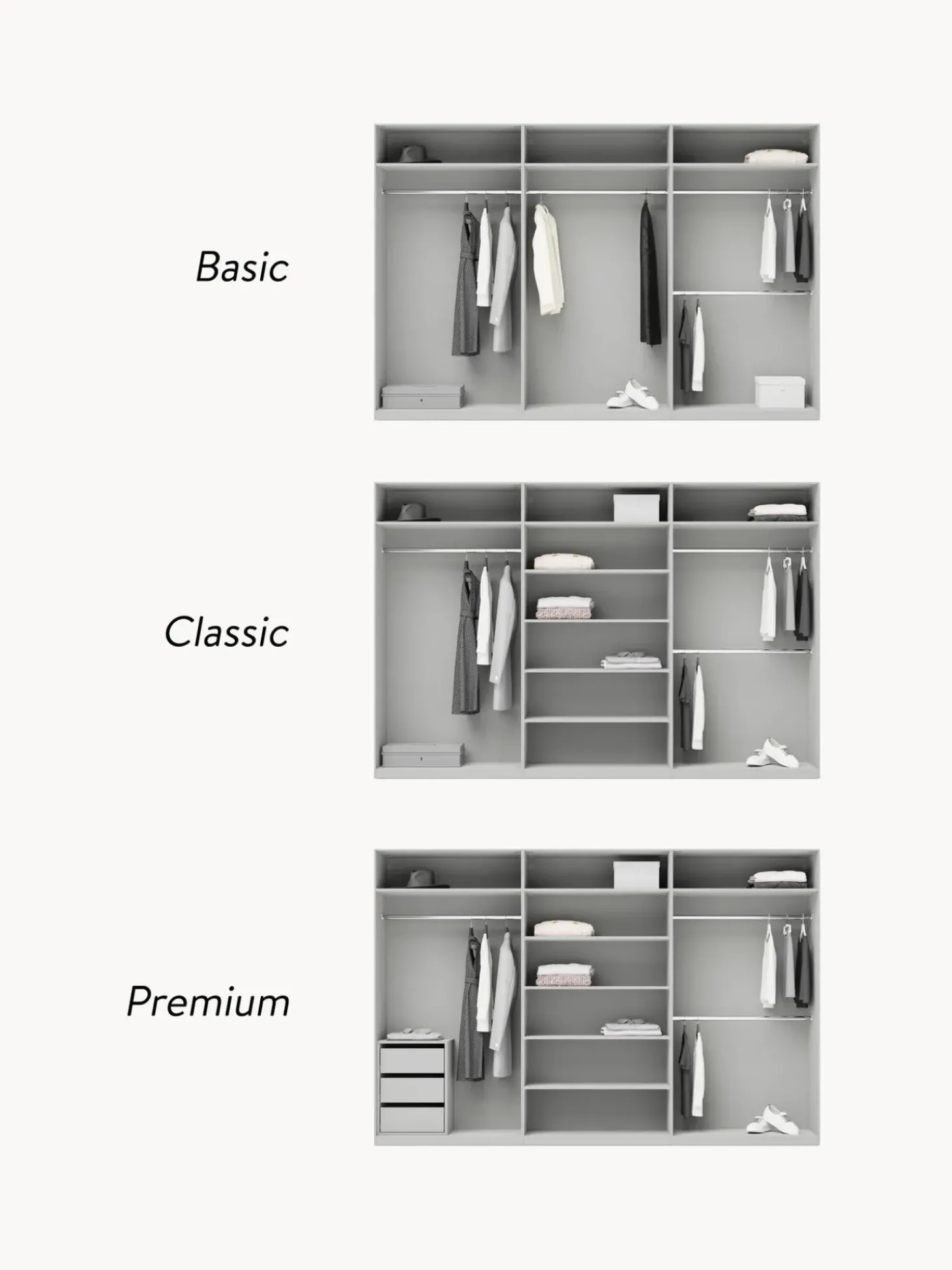 Armadio Componibile Con Ante Battenti Charlotte, Larg. 300 Cm, In Diverse Varianti
