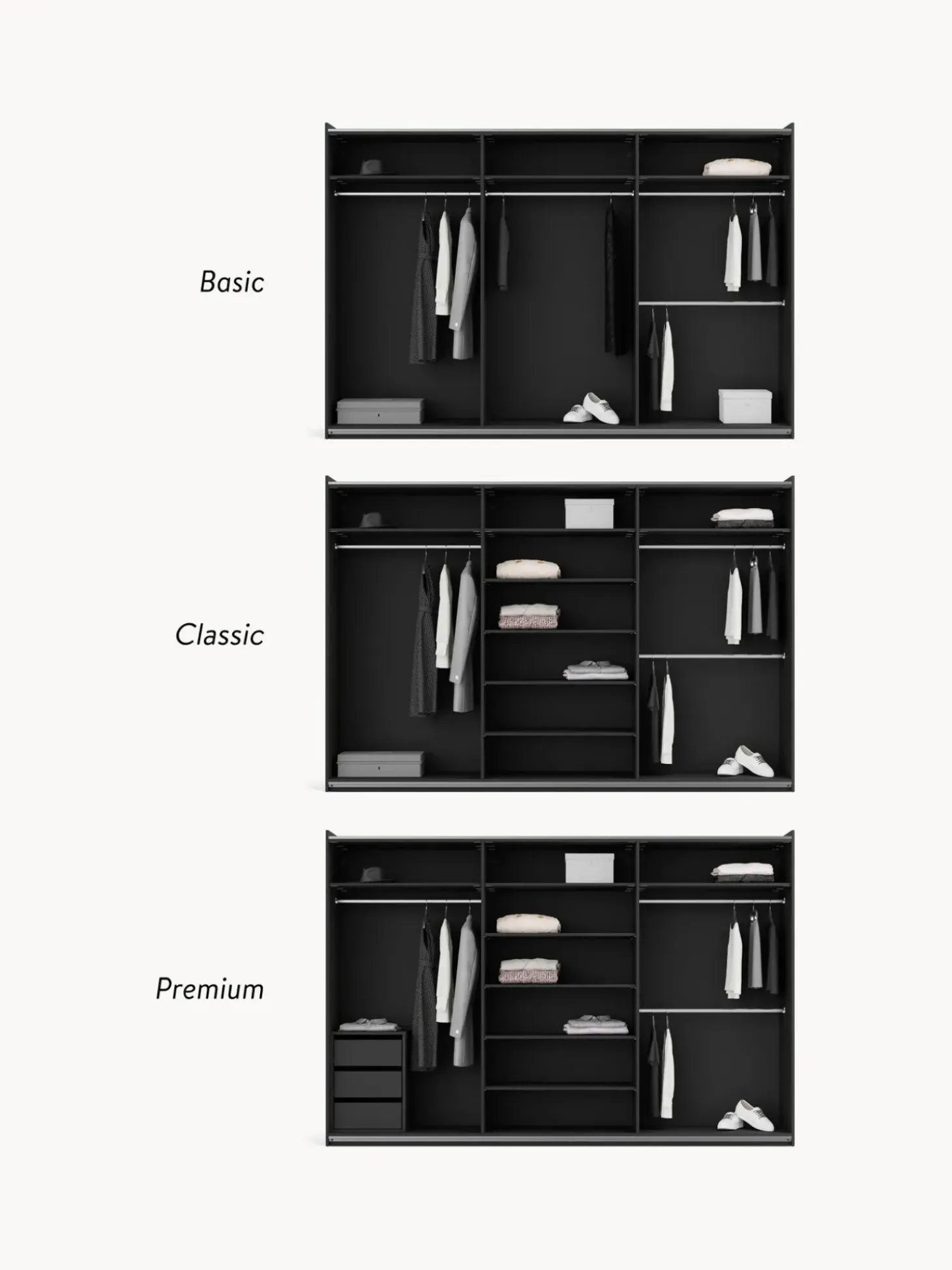 Armadio Componibile Con Ante Battenti Leon, Larg. 300 Cm, Diverse Varianti