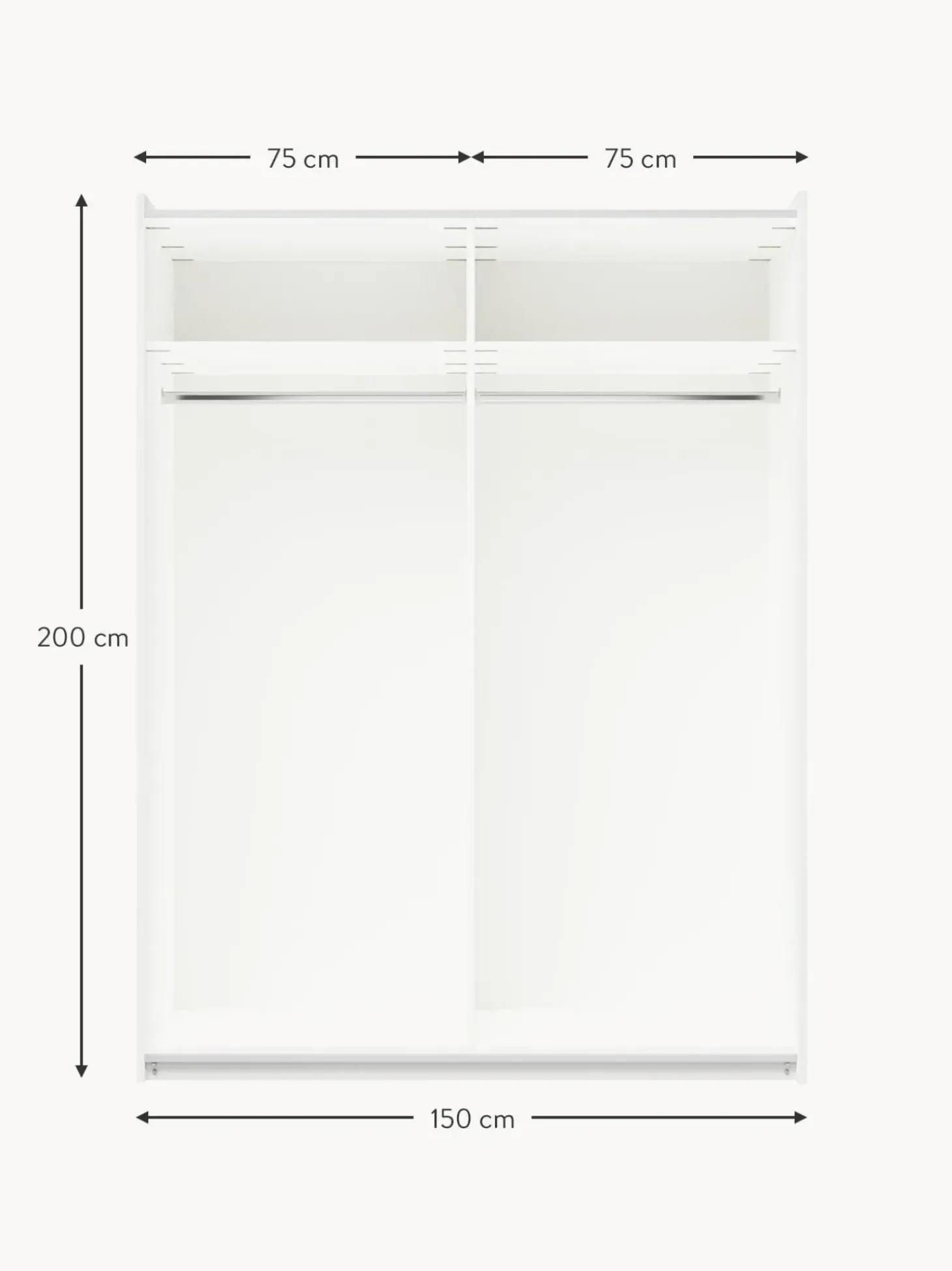 Armadio Componibile Con Ante Scorrevoli Charlotte, Larg. 150 Cm, Diverse Varianti