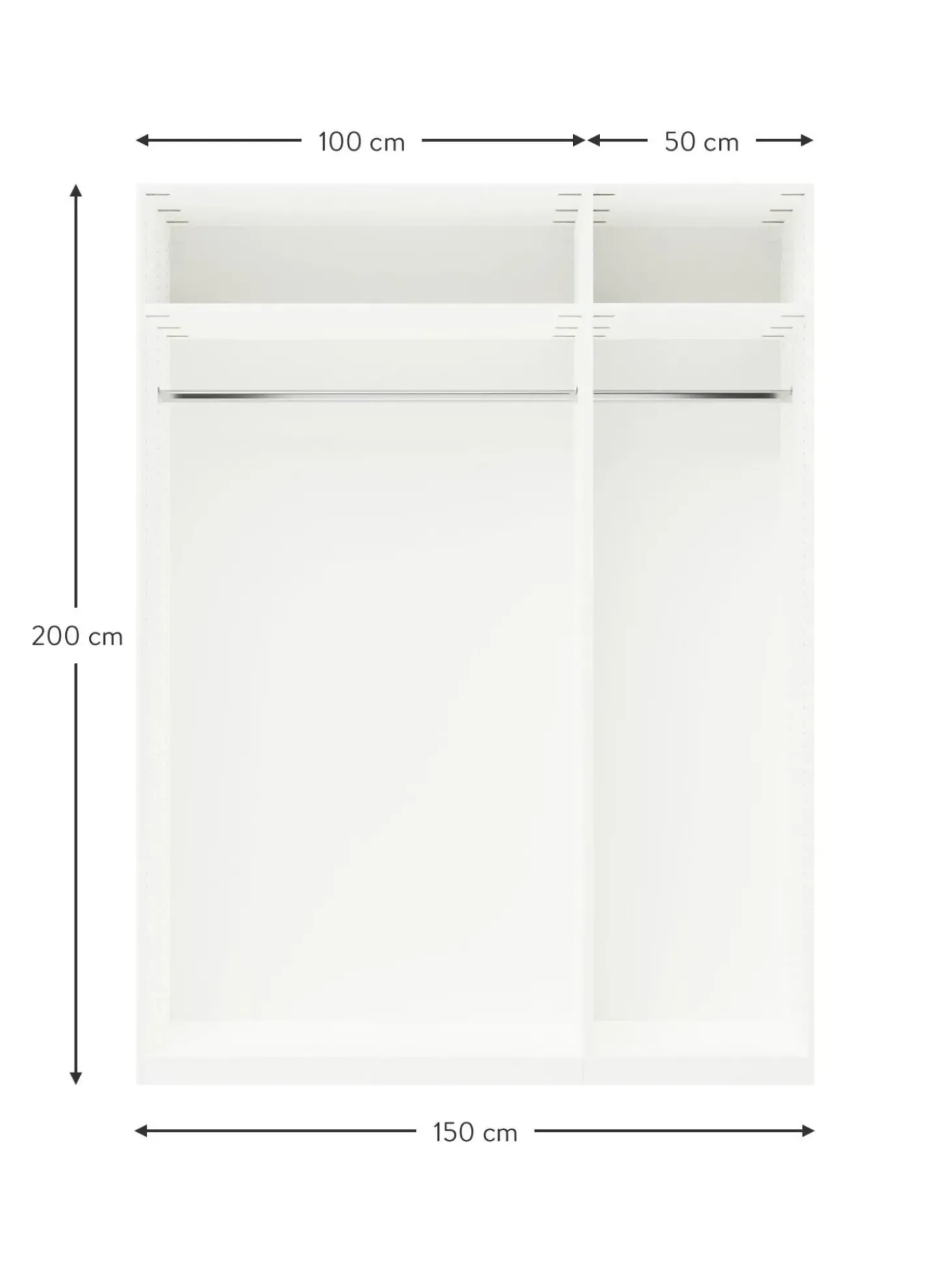 Armadio Componibile Con Ante Battenti Leon, Larg. 150 Cm, In Diverse Varianti