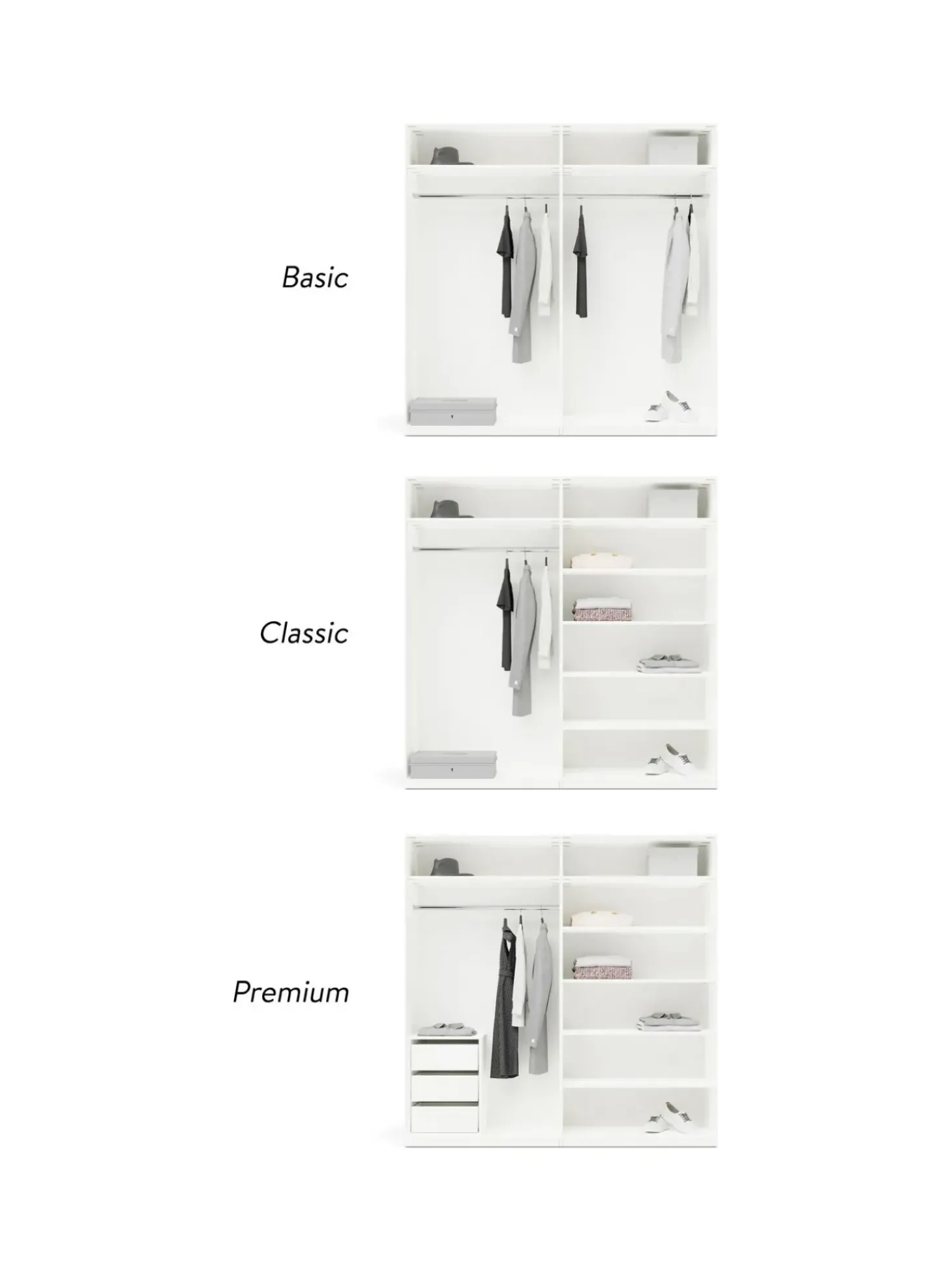 Armadio Componibile Con Ante Battenti Charlotte, Larg. 200 Cm, In Diverse Varianti