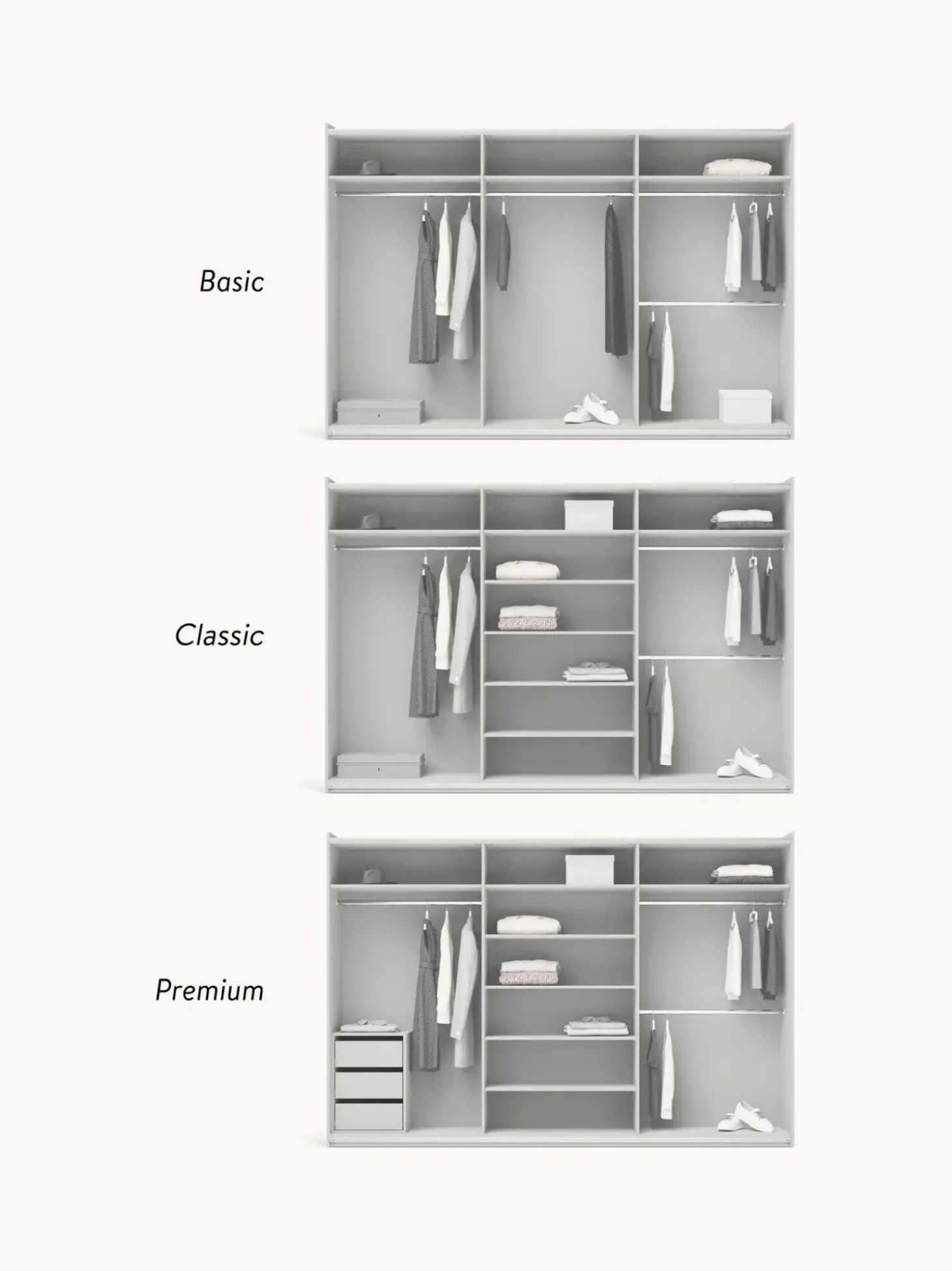 Armadio Componibile Con Ante Battenti Leon, Larg. 300 Cm, Diverse Varianti