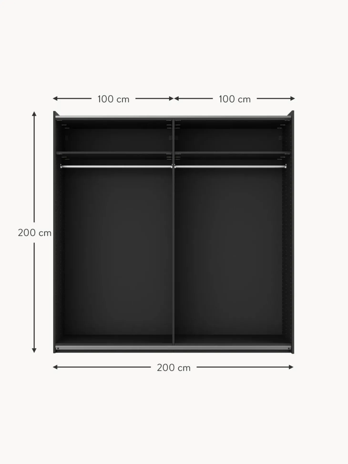 Armadio Componibile Con Ante Battenti Simone, Larg. 200 Cm, In Diverse Varianti