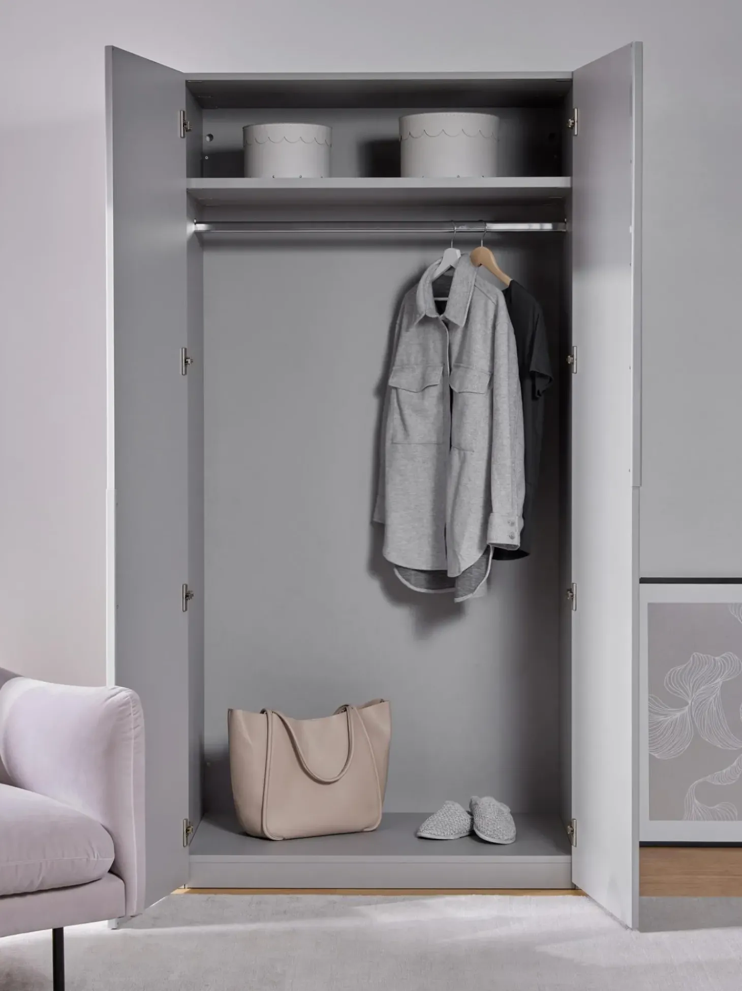 Armadio Componibile Con Ante Battenti Leon, Larg. 100 Cm, In Diverse Varianti