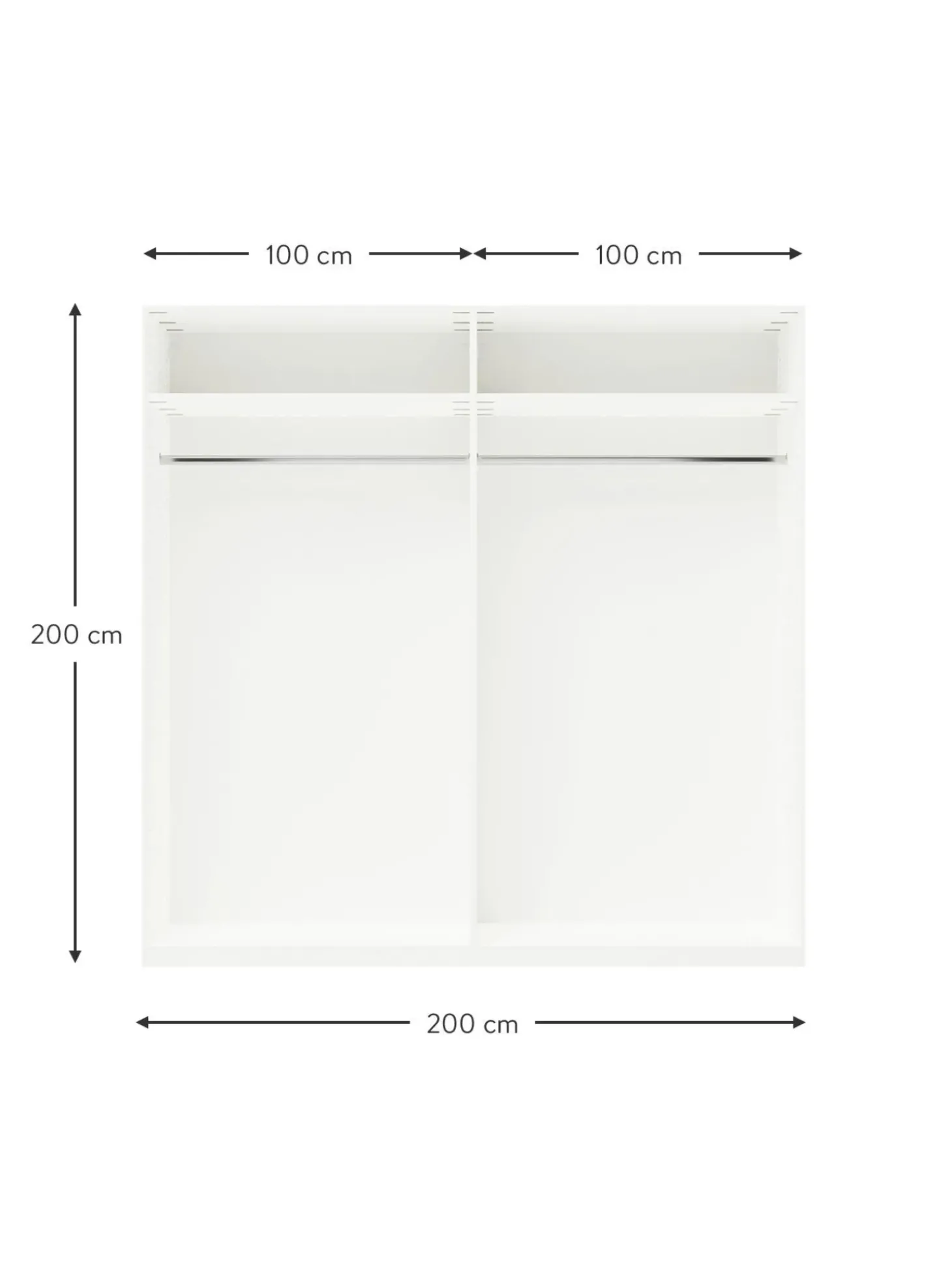 Armadio Componibile Con Ante Battenti Leon, Larg. 200 Cm, In Diverse Varianti