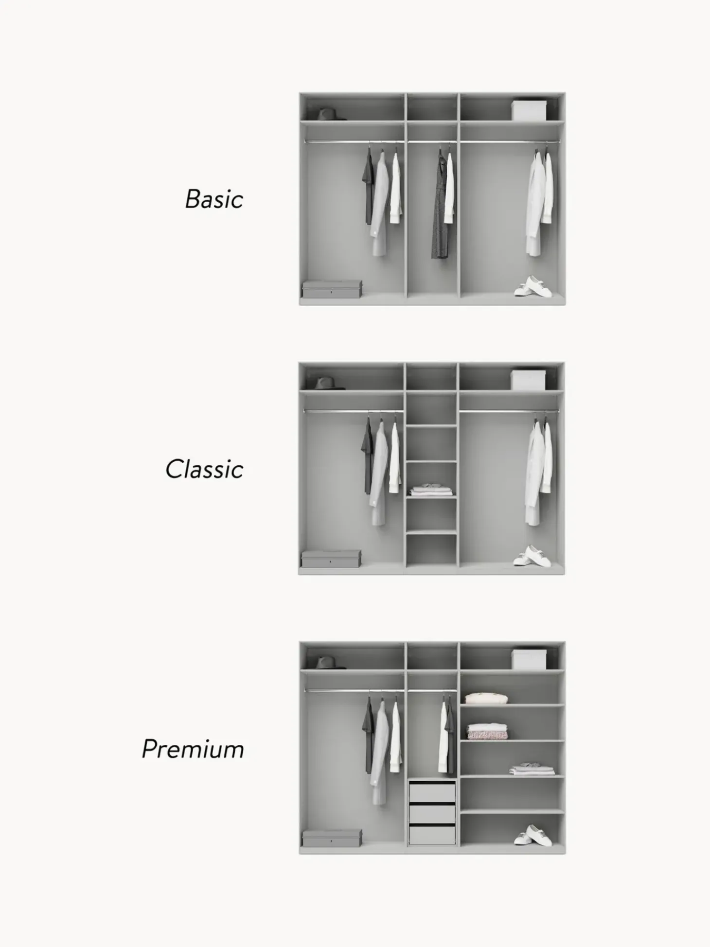 Armadio Componibile Con Ante Battenti Charlotte, Larg. 250 Cm, In Diverse Varianti