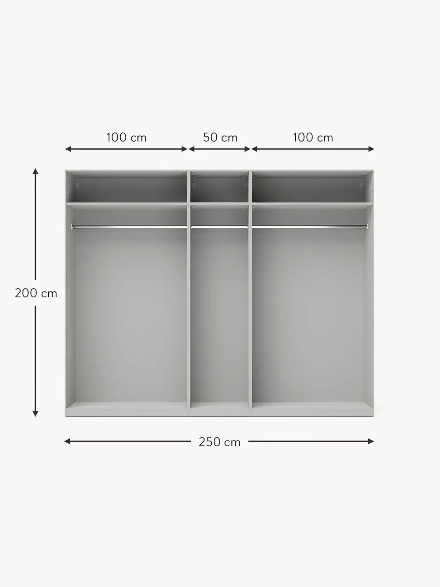 Armadio Componibile Con Ante Battenti Leon, Larg. 250 Cm, In Diverse Varianti