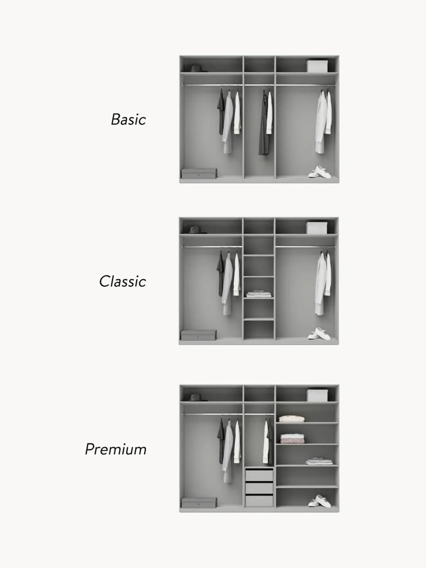 Armadio Componibile Con Ante Battenti Leon, Larg. 250 Cm, In Diverse Varianti