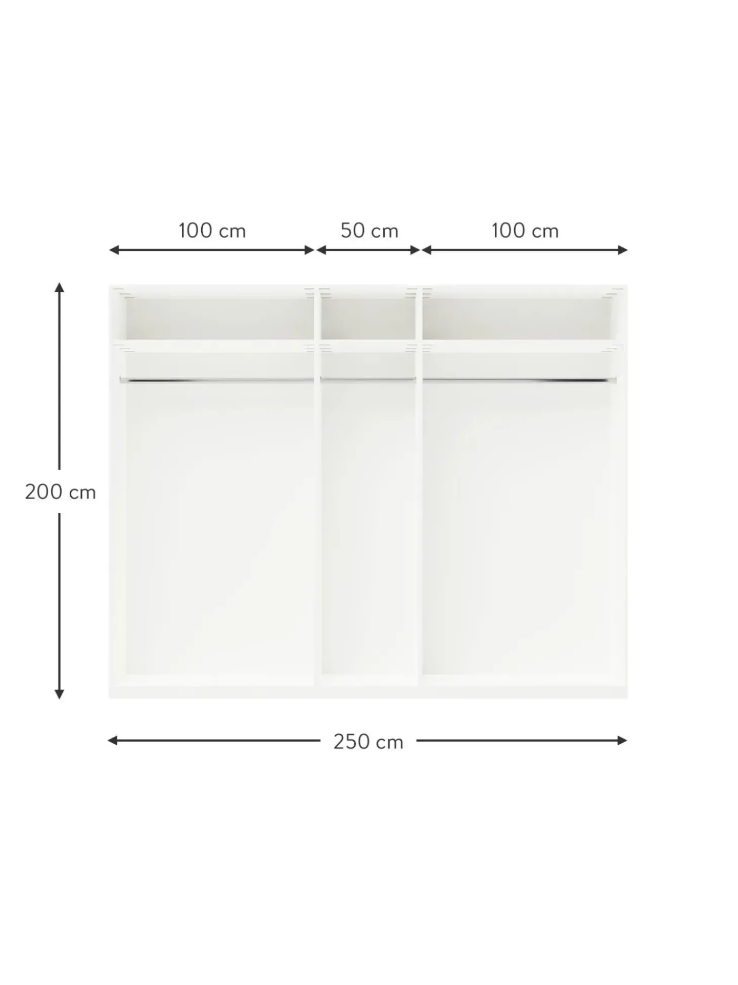 Armadio Componibile Con Ante Battenti Charlotte, Larg. 250 Cm, In Diverse Varianti