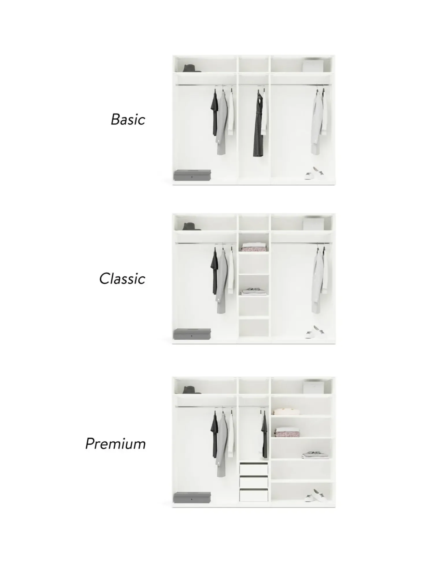 Armadio Componibile Con Ante Battenti Charlotte, Larg. 250 Cm, In Diverse Varianti