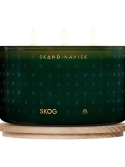 Candela Profumata A Tre Stoppini Skog (Aghi Di Pino, Pigne, Linfa Di Betulla)