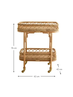 Carrello Da Portata In Rattan Liri