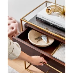 Cassettiera Con Piano In Vetro Lyle*Westwing Collection Discount