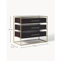 Cassettiera Con Piano In Vetro Lyle*Westwing Collection Discount
