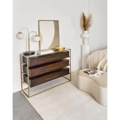 Cassettiera Con Piano In Vetro Lyle*Westwing Collection Discount