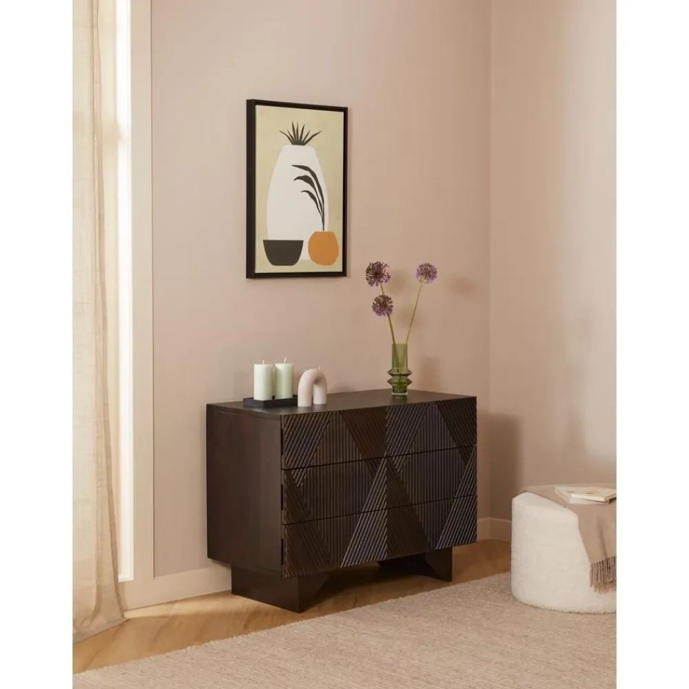 Cassettiera In Legno Di Mango Massiccio Louis*Westwing Collection Discount