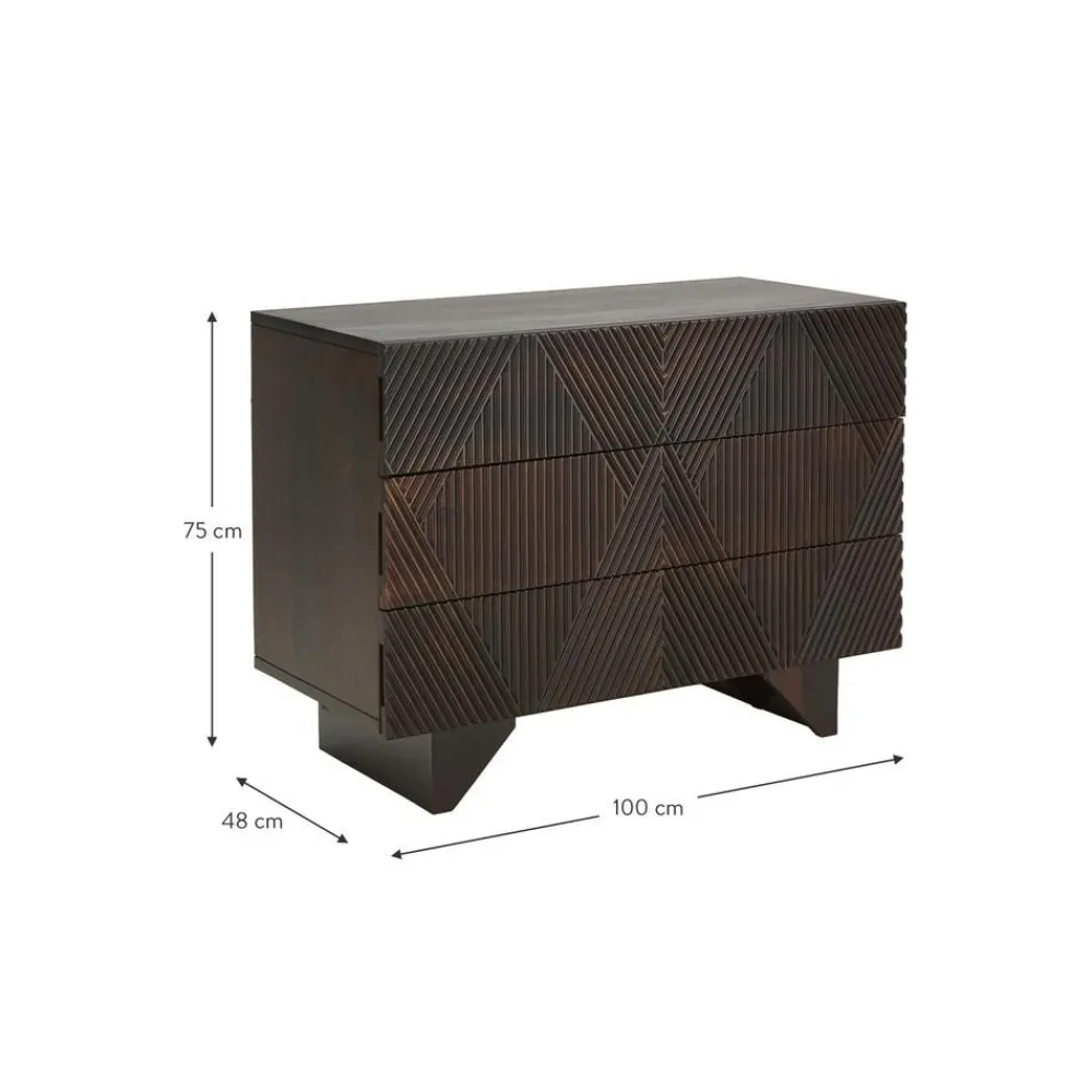 Cassettiera In Legno Di Mango Massiccio Louis*Westwing Collection Discount