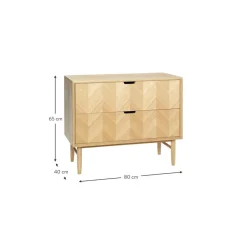 Cassettiera In Legno Di Quercia Con Motivo Spina Di Pesce Herringbone*Hübsch Discount