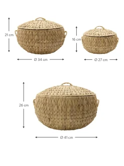 Cesti Con Coperchio Rata, 3 Pezzi