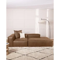 Chaise Longue Componibile In Pelle Riciclata Lennon*Westwing Collection New