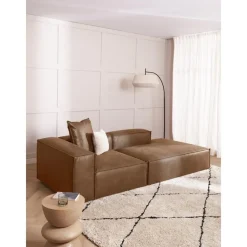 Chaise Longue Componibile In Pelle Riciclata Lennon*Westwing Collection New