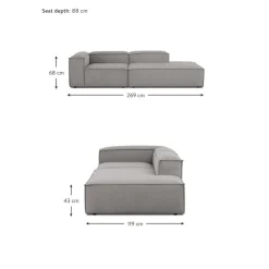 Chaise Longue Componibile In Velluto A Coste Lennon*Westwing Collection Best