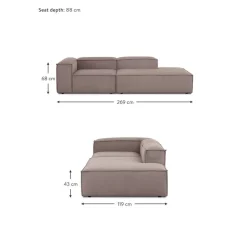 Chaise Longue Componibile In Velluto A Coste Lennon*Westwing Collection Online