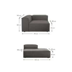 Chaise Longue Componibile Lennon*Westwing Collection Clearance