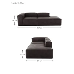 Chaise Longue Componibile In Pelle Riciclata Lennon*Westwing Collection Online