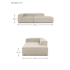 Chaise Longue Componibile In Velluto A Coste Lennon*Westwing Collection Online