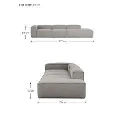 Chaise Longue Xl Componibile In Velluto A Coste Lennon*Westwing Collection Online