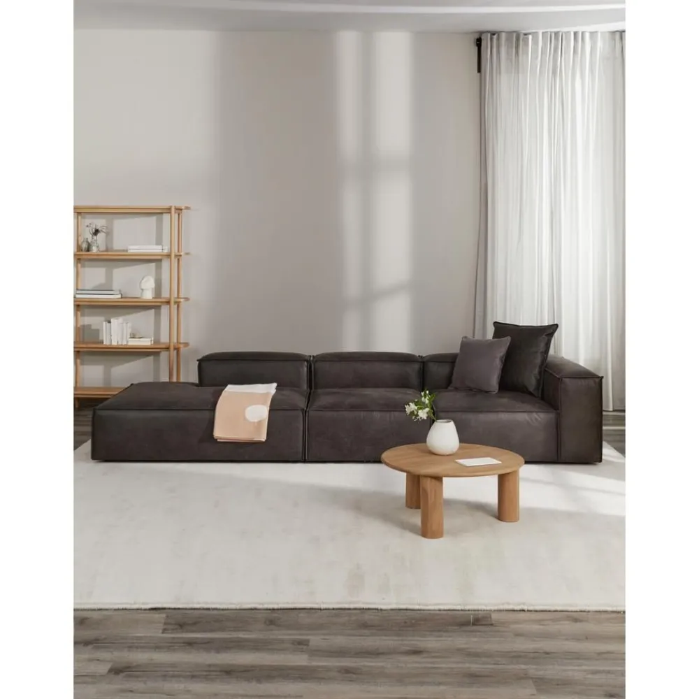 Chaise Longue Xl Componibile In Pelle Riciclata Lennon*Westwing Collection Online