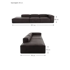 Chaise Longue Xl Componibile In Pelle Riciclata Lennon*Westwing Collection Online