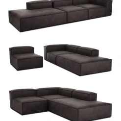 Chaise Longue Xl Componibile In Pelle Riciclata Lennon*Westwing Collection Online