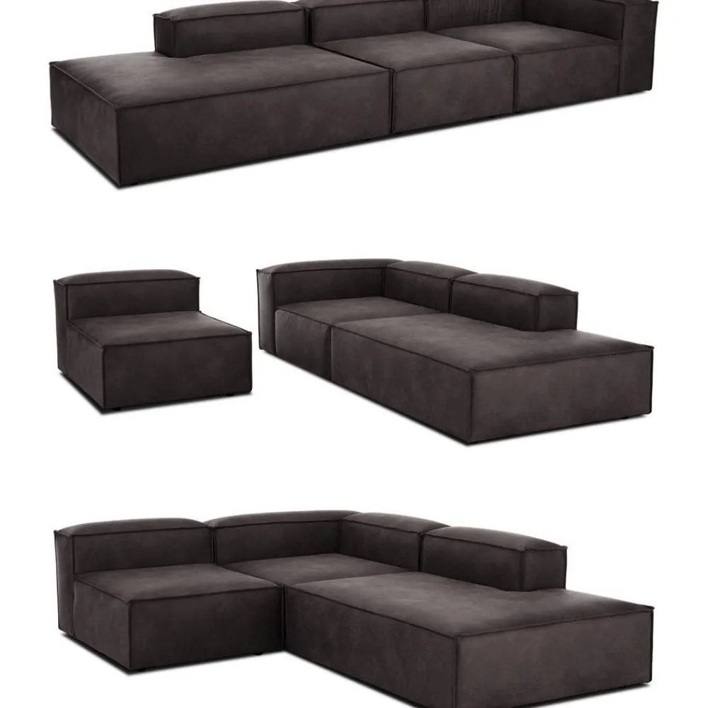 Chaise Longue Xl Componibile In Pelle Riciclata Lennon*Westwing Collection Online