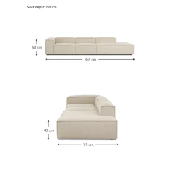 Chaise Longue Xl Componibile In Velluto A Coste Lennon*Westwing Collection Fashion