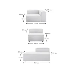 Chaise Longue Xl Componibile Lennon*Westwing Collection Clearance